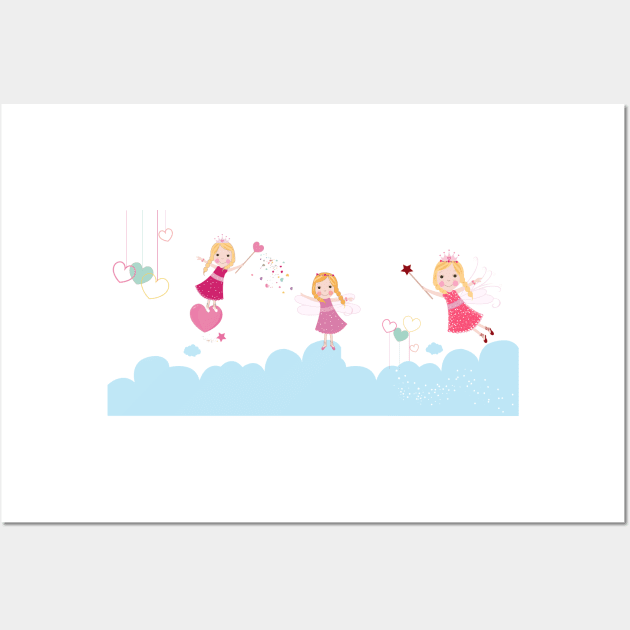 Cute Valentine's day fairy Wall Art by GULSENGUNEL